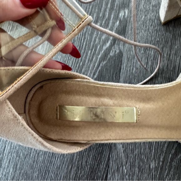 Billini Nude Clear Strap Tie Heels - Picture 8 of 8